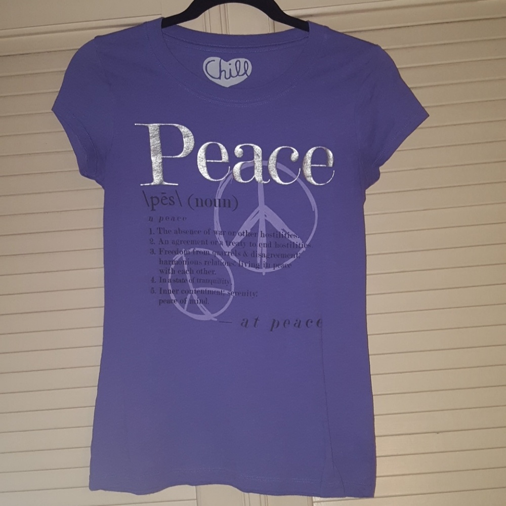 Peace t-shirt, purple size M
